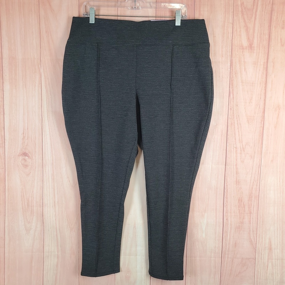 Apt. 9 Womens‎ Leggings Sz 2XL Petite Gray Polyester Stretch Knit Tummy Control